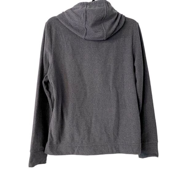 Adidas gray fleece pullover hoodie with roomy zip pockets size M - Picture 5 of 13